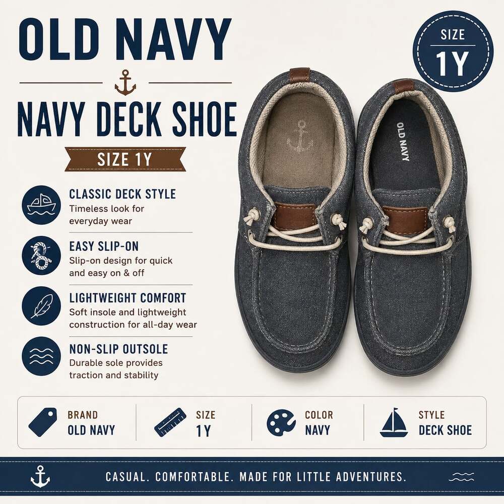 Old Navy Navy Deck Shoe Size 1Y